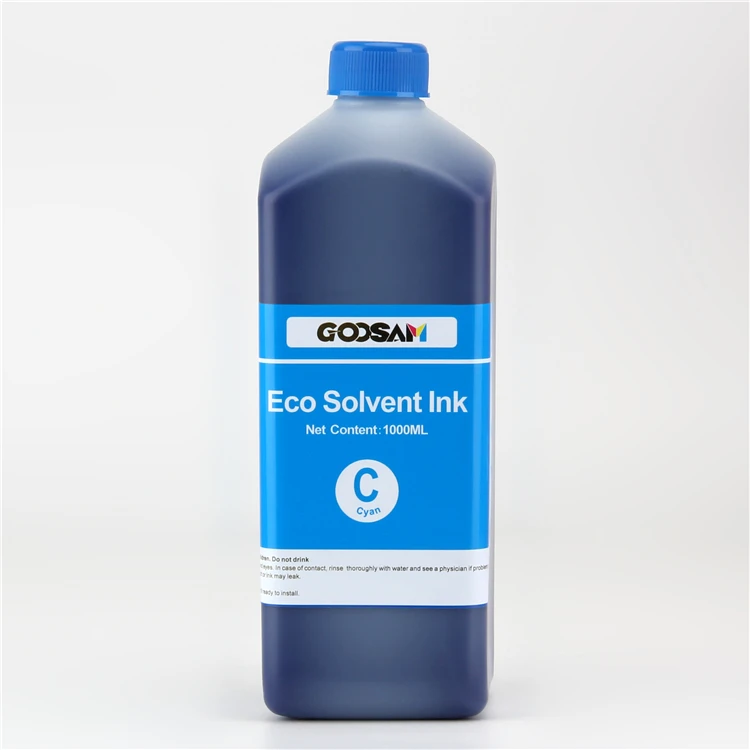 18 month out door durable eco solvent ink for xaar 1201/oki m-64s/seiko 510 35pl/konica 1024i 6pl/toshiba ce4m/epson l1440