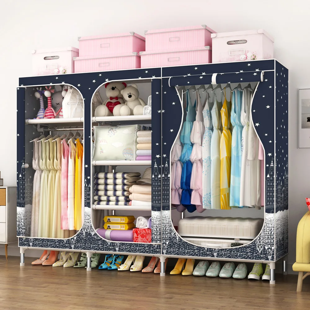 Труба Ткань Шкаф для хранения Организатор оцинкованная сталь молния-смываемая 19 мм 208 см ширина мебель спальни