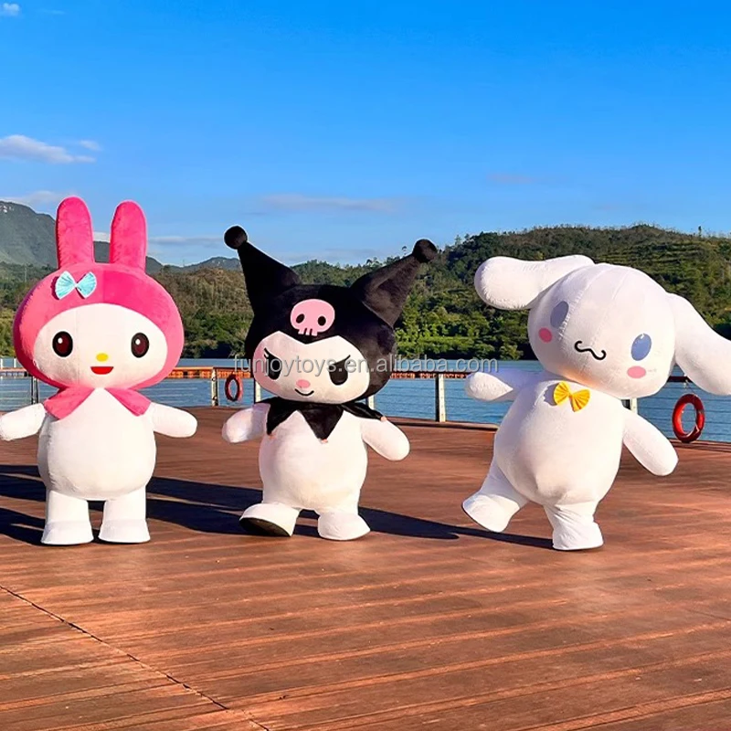Giant Kuromi Melody Inflatable Mascot Costume Cat Inflatable Suit Cartoon Characters Anime Cosplay Dress Advertising Carnival