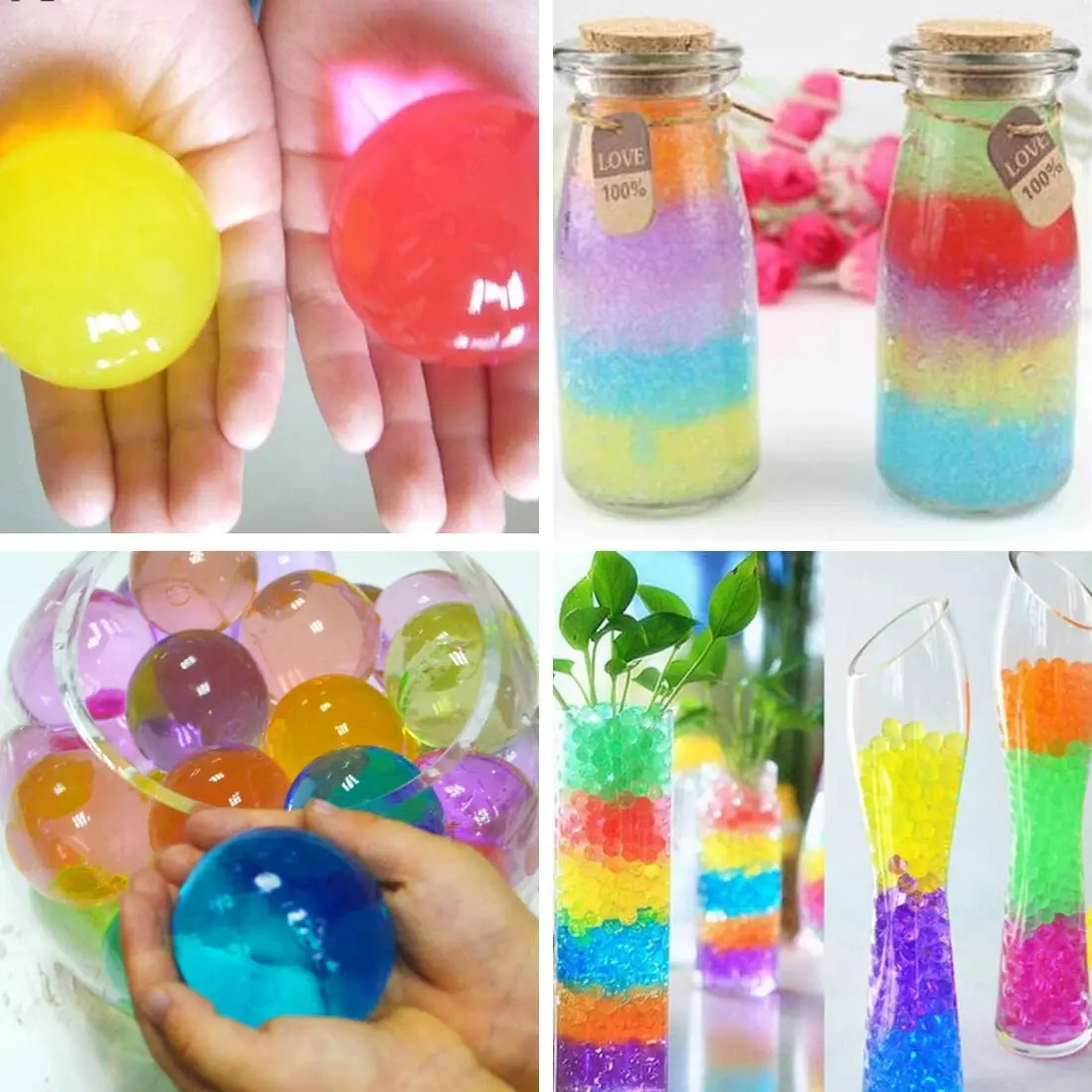 Perfect Kraft Non-Toxic Water Beads for Kids Growing Balls Crystal Colorful Water Beads Growing Balls
