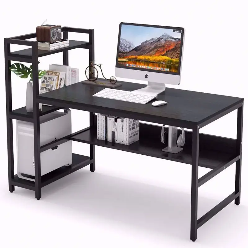 Modern simple desk office furniture computer table large desktop pc office gaming computer desk with bookshelf
