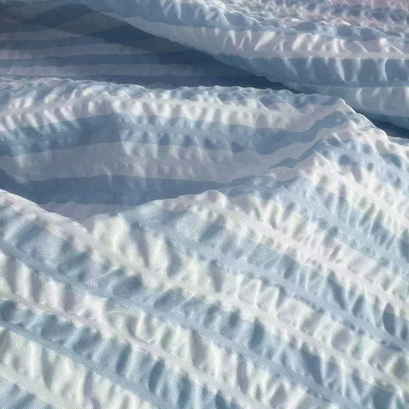 New function bubble Ripple printed polyester fabric seersucker 100% polyester for home textiles