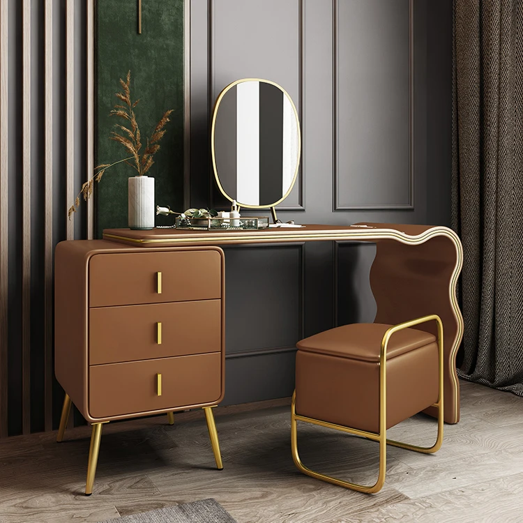 DT808 hot selling bedroom sets furniture lighted dressing table beside beds vanity mirror makeup bedside table