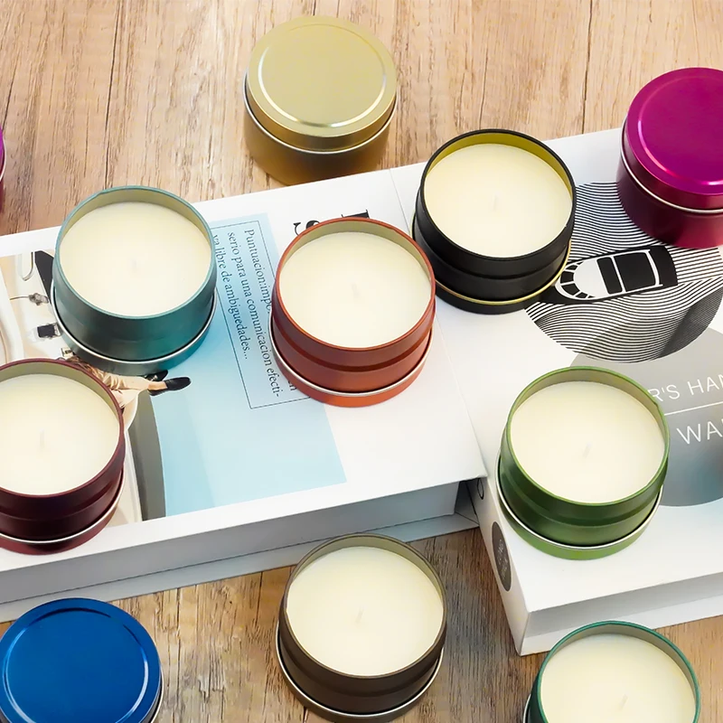 Luxury Soy Wax Candle Scented Velas Aromaticas Candles Romantic Tin Candle Jars