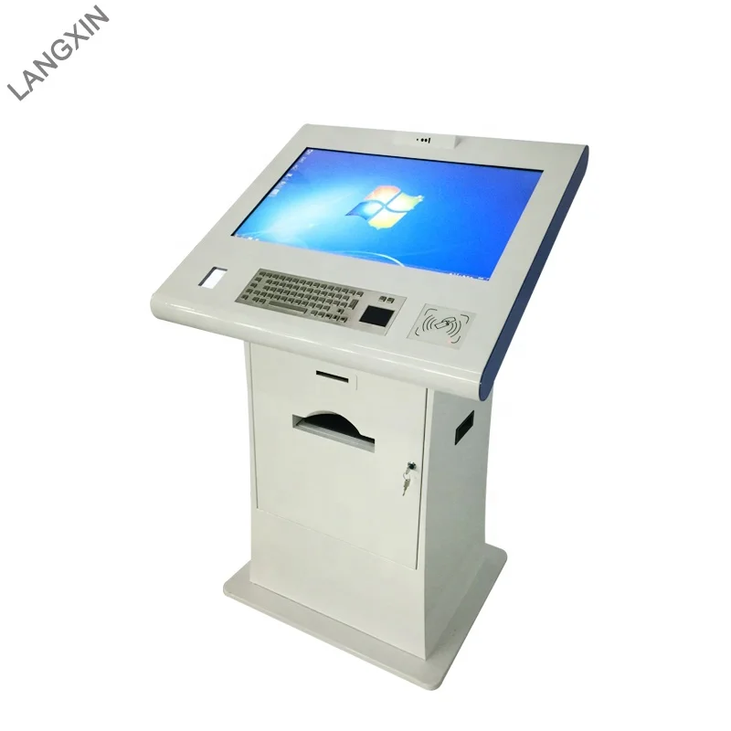 32inch Interactive hp A4 Laser Printer Kiosk with Face Recognition and QR Code Scanner