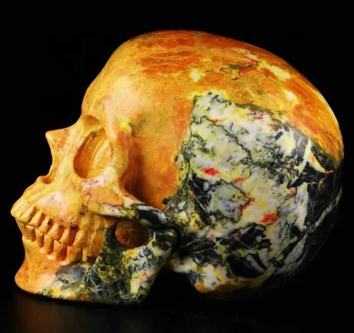 MR.SKULL Wholesale Gemstone skulls Natural Orpiment skulls Art Decorative Style