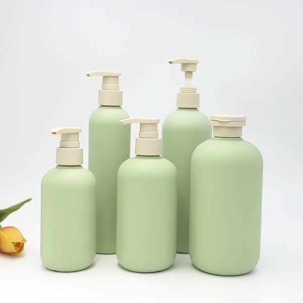 Custom Eco Friendly HDPE 200ml 300ml 500ml Green Plastic Lotion Bottle Sets
