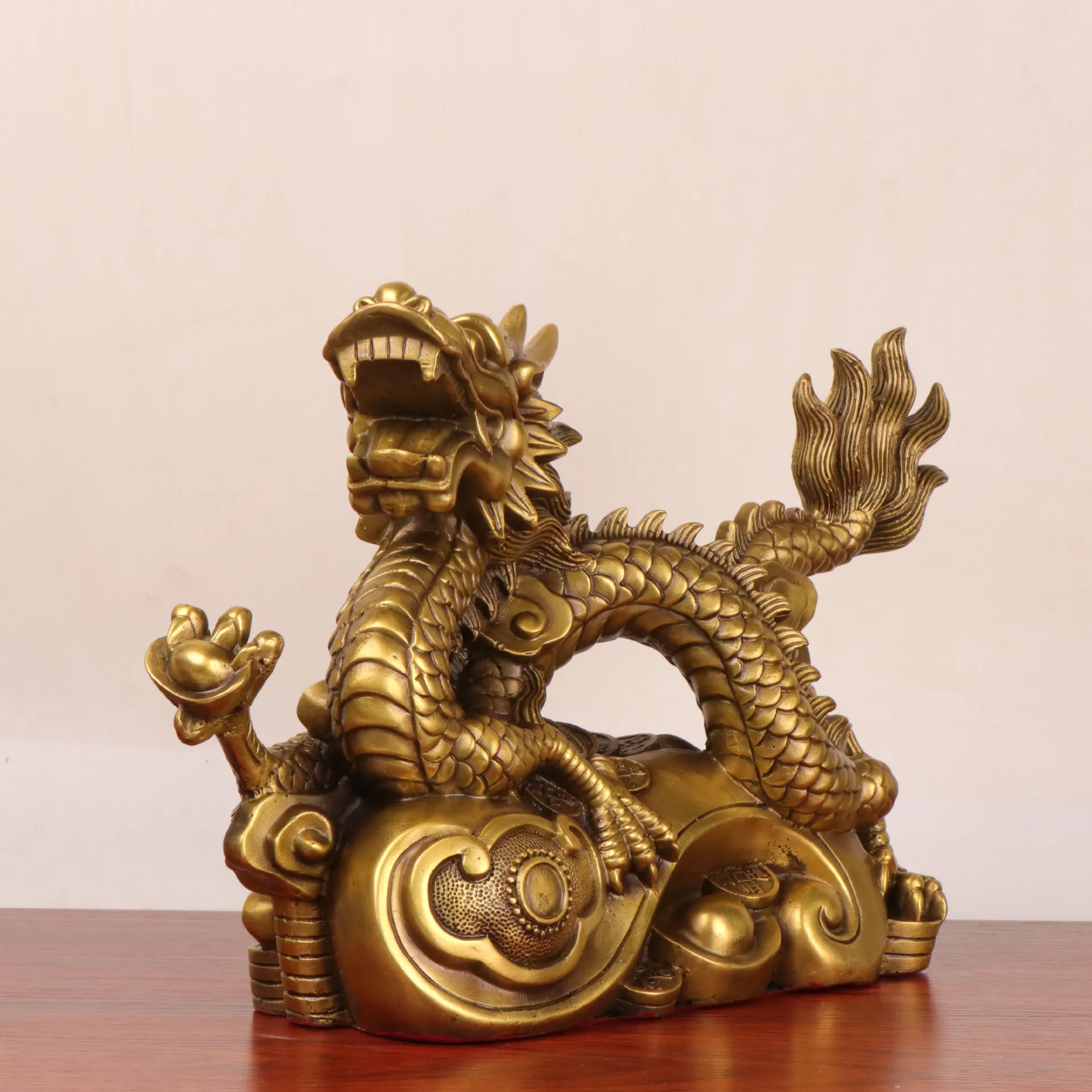 Brass Money dragon statue Home Furnishing Office Copper Dragon Decoration Factory Wholesale Ruyi Dragon
