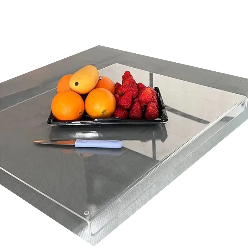 Grand Clear Acrylic Non Slip Plastic Chopping Board Large Acrylic Cutting Board with Lip for Kitchen