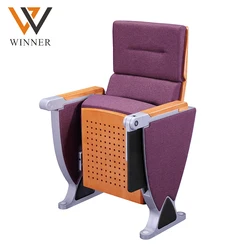interlock modern standard size auditorium chair  university lecture hall chairs with writing pad