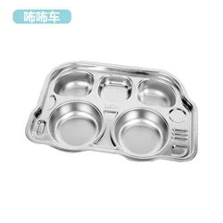 stainless steel 304 kids food plate trays with multi compartments