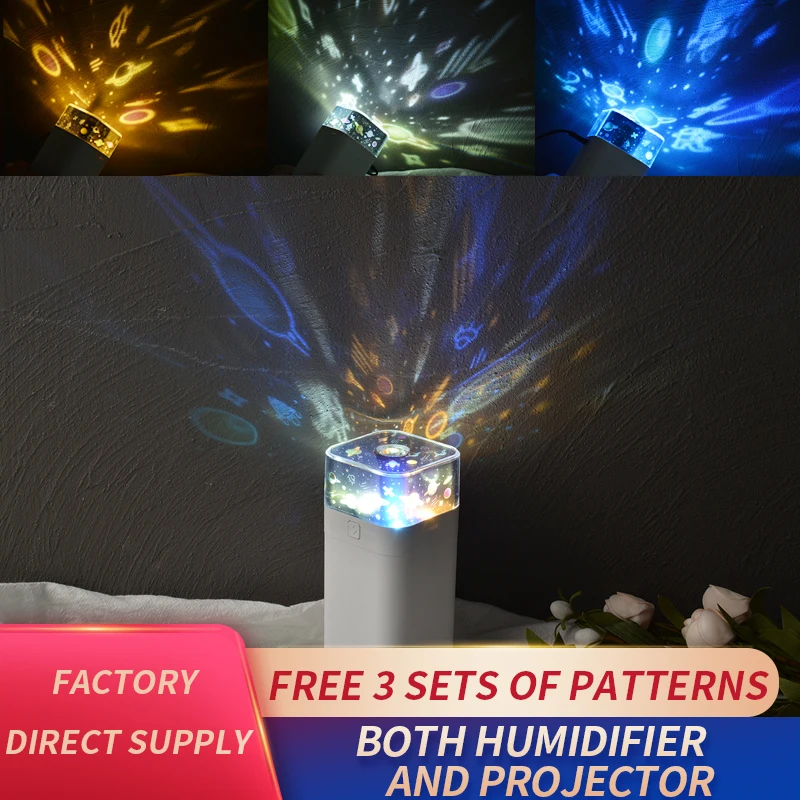 Personal Space Star Projector Night Light Home Projection Humidifier With Colors Led