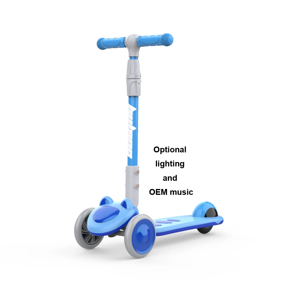 Kids Folding Mini Foot Kick Scooter Child Riding Gift 3 Flashing LED Wheels