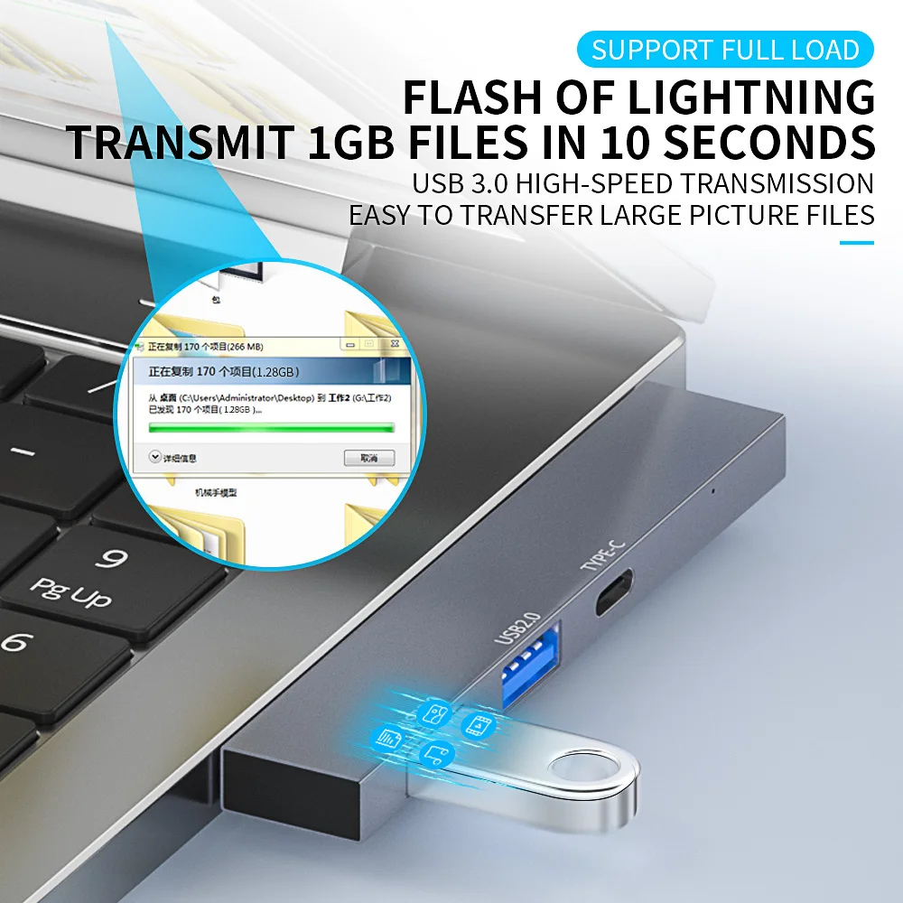 Good Price Three In One Type C Date Transmission Usb 3.0 Hubes Docking Station