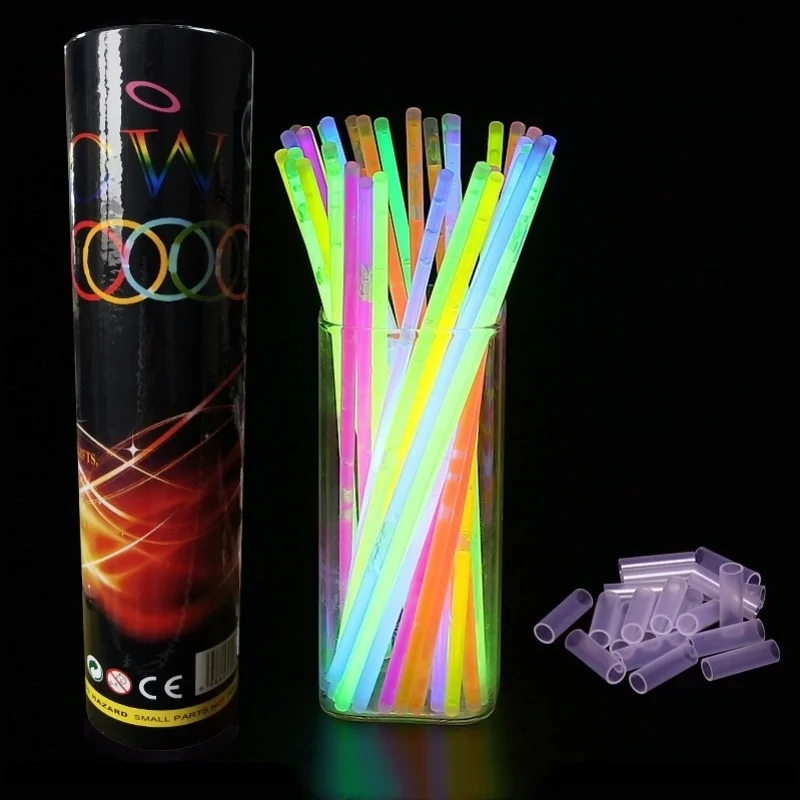 Colorful Fluorescent Stick for Body Emitted Light and Dances-Novelty & Gag Toy with Silver Light Stick