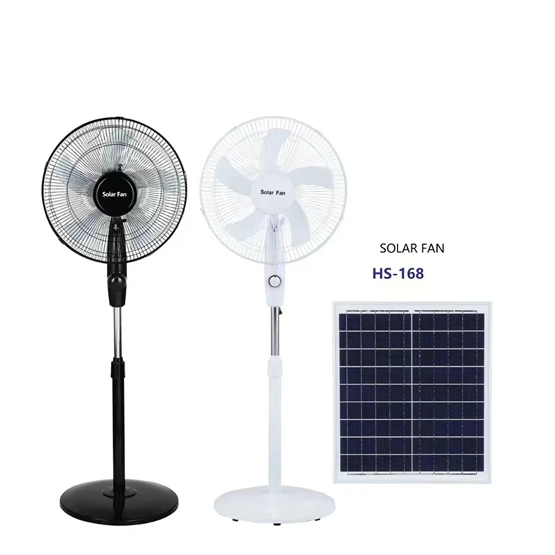 OEM/ODM HS-168 Ventilador Powered Fan 16 Inch Lithinum Battery with solar panel fan solar