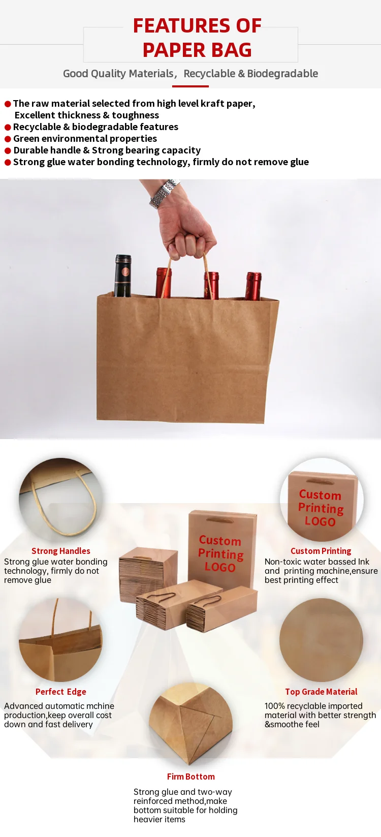 Eco-100% biodegradable kraft paper lunch box with cover, recyclable food container