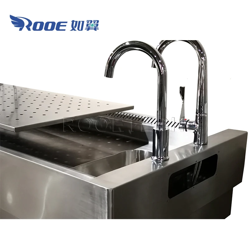 Double Exhaust Lift Rotating Forensic Equipment Body Autopsy Table with Tissue Shredder