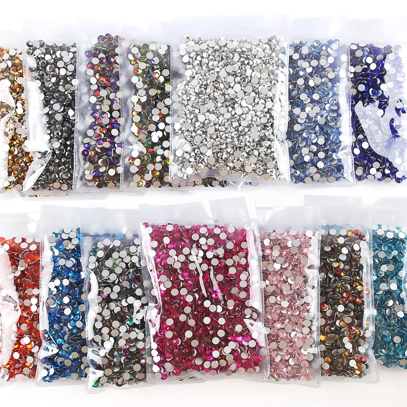 Wholesale in Bulk Rhinestones for Clothes DIY flat back  Nail Rhinestone Decorations Crystals AB Glitter Face Art Stone