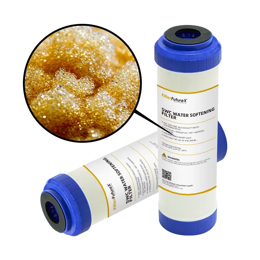 Cation Softening Ion Exchange 10 Inch Resin Filter Cartridge for Descaling Hardness Removal Household Water Purifier System