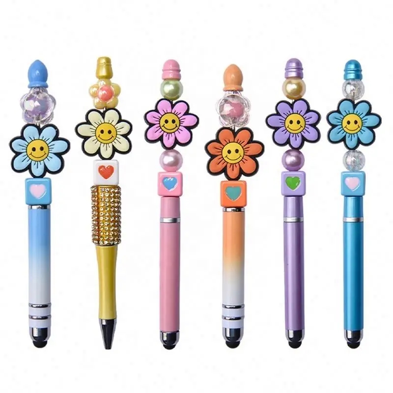 2025 Wholesale silicone Focal Beads for keychain Singer silicone point Bead for DIY craft projects Cute Bear bead for pen