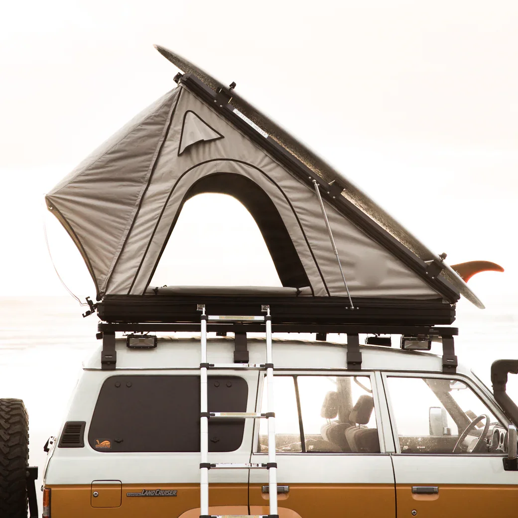 2023 NEW design High quality camping triangle aluminium hard shell roof top tent car tent