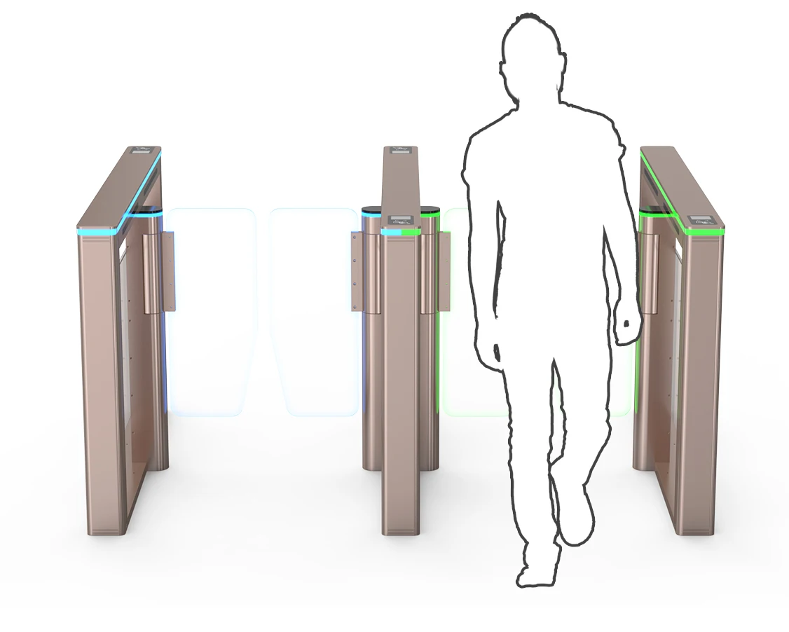 High security RFID face recognition access control swing turnstile barrier gate system for hotels halls
