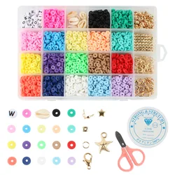Hot Sale Bohemian DIY Jewelry Set 24 Grids Polymer Clay Spacer Beads with Jewelry Findings Tools