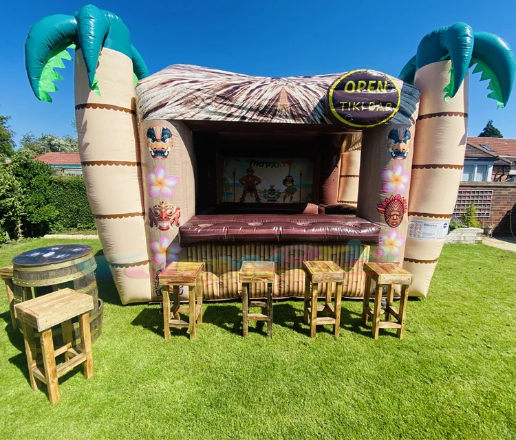 Wholesale party carnival chateau gonflable inflatable bouncer pub tent palm tree drink booth inflatable tiki bar for sale