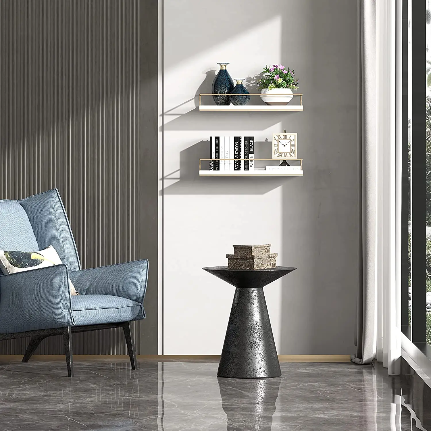 Amazon popular  Floating Shelves Set of 2  Rack Shelf Organize Custom Metal Storage Stainless Steel Space Customized Surface