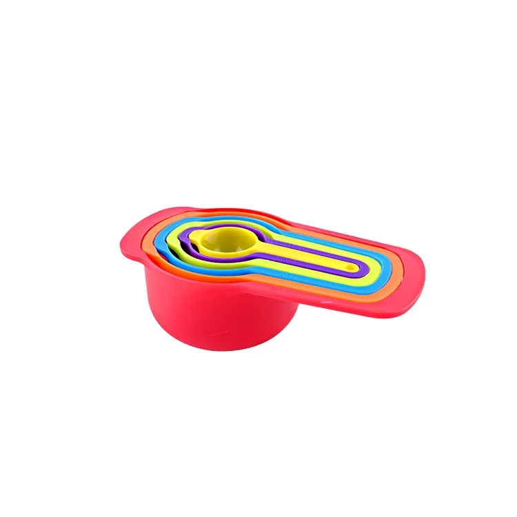 Кухонные инструменты, пластиковые красочные кухонные измерительные инструменты, пластиковые красочные мерные чашки и ложки, набор