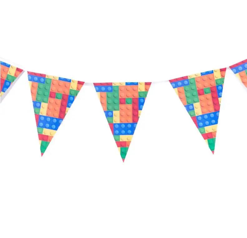 Legoing Blocks Theme Kids Party Supplies Tableware Paper Cup Plate Napkins Tablecloth Fiesta Decoration