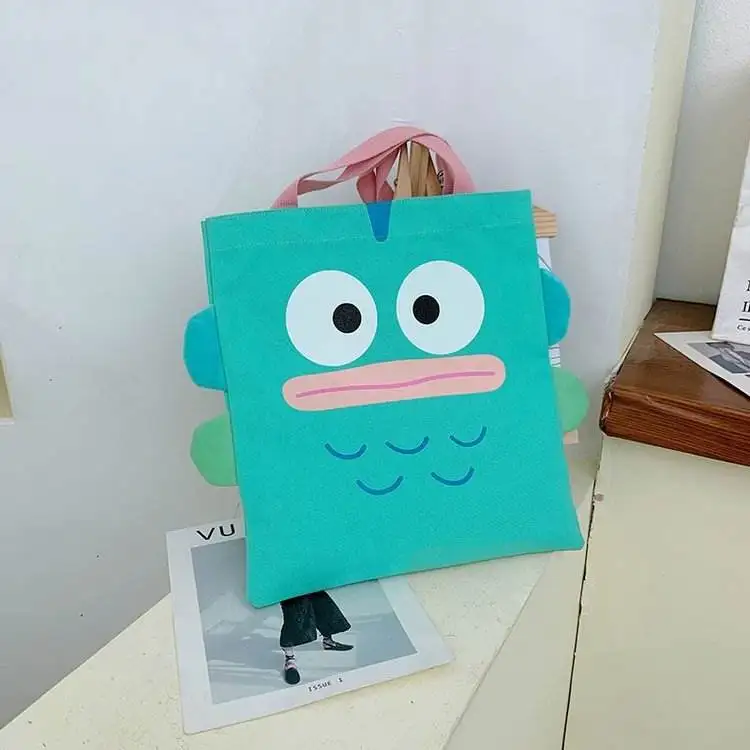 New Arrival kawaii anime Hangyodan fish Casual Large Capacity student gifts fish monster storage shoulder handbag canvas bag