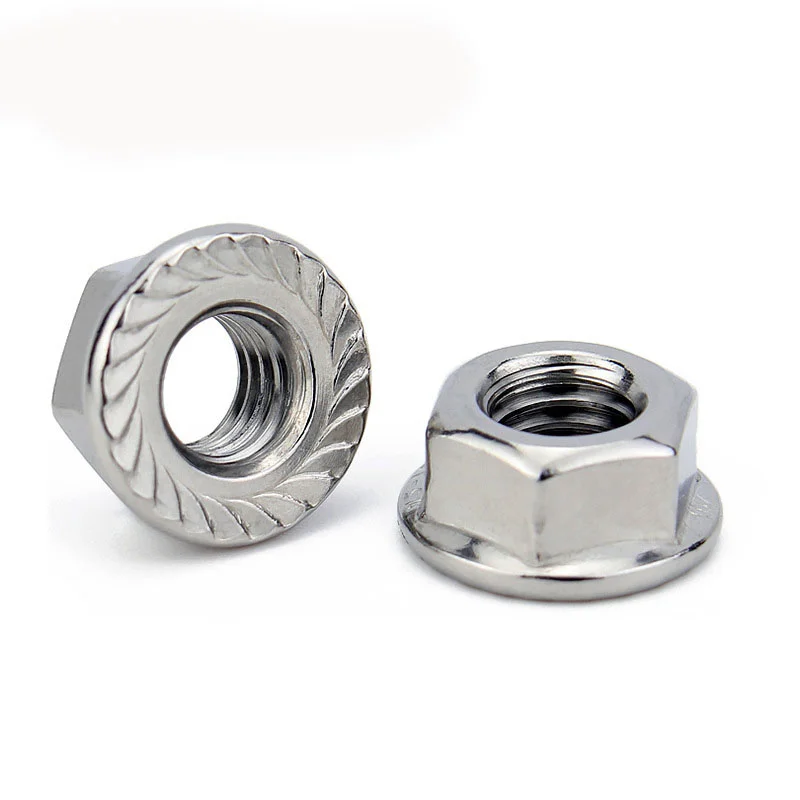 HBLJ China hex flange nuts m3 m4 m5 m6 m12 304 Stainless Carbon steel galvanized DIN 986 hexagonal domed nut