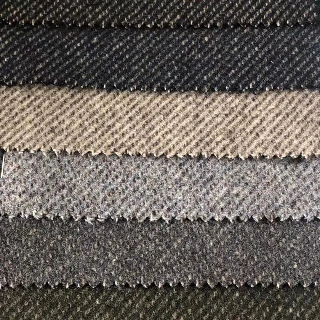 Knit Twill 700g/m 50W Overcoat in Wool Fabric for Men 11 Woven Suppliers Merino Wool Fabric for Suit Woolen YARN DYED 1 Meter