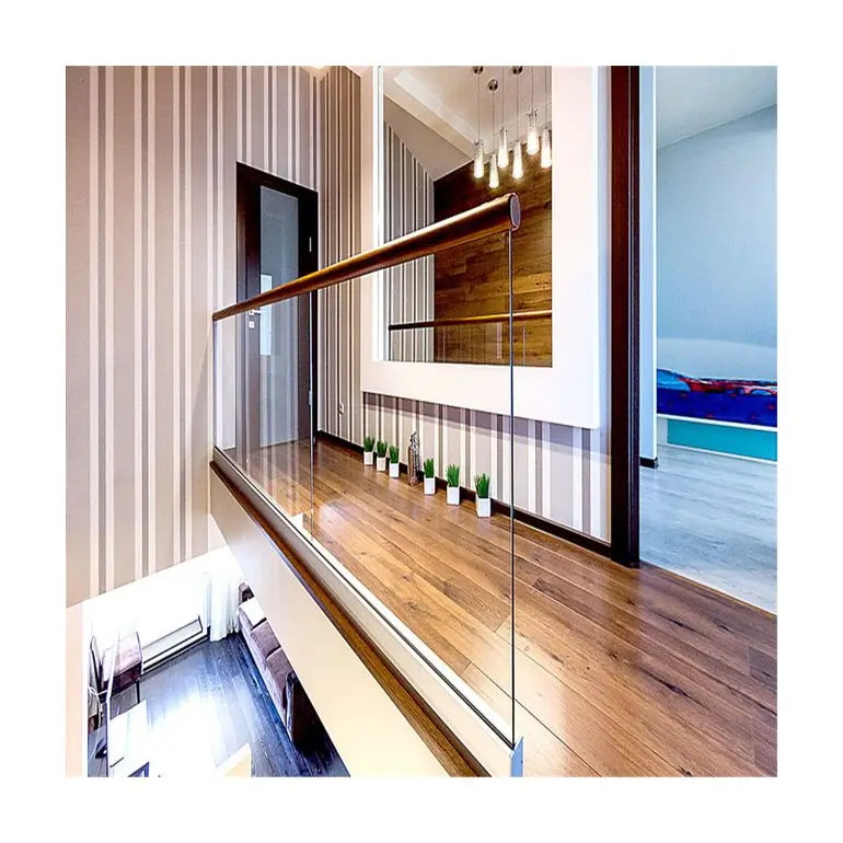 ACE custom Balustrade Handrail U channel aluminum Base Balcony Glass  Tempered Glass Stair  Balcony  glass fence