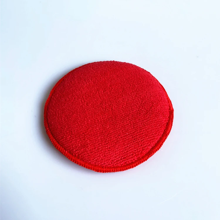 14cm Diameter Round Car Detailing Home Use Soft Microfiber Sponge Applicator Wiping Scouring Scrubbing Pad