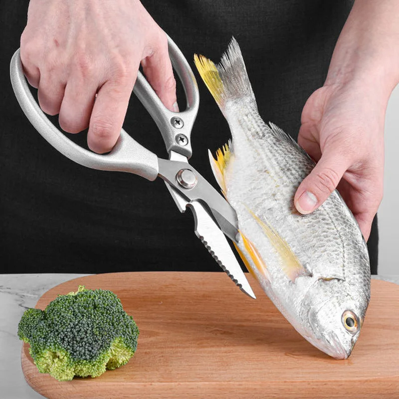 Stainless Steel Kitchen Shears Easy Cutting Meat Fish Chicken Bone Duty Powerful Multifunctional New Kitchen Essentials Scissors