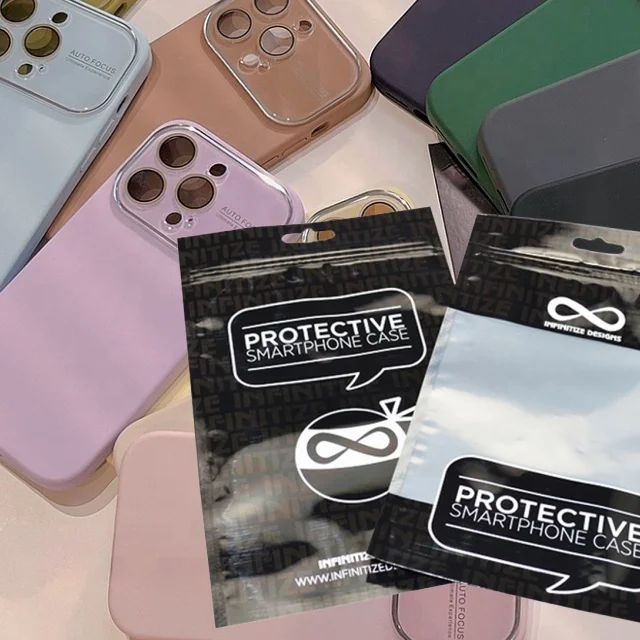 Customized printed Wholesale cheap price plastic aluminium foil packaging bags zipper phone case pouch