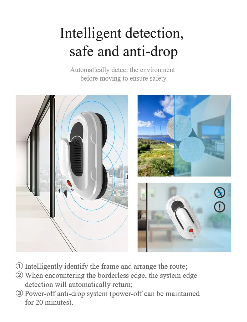 Cleaning Appliances for Glass Window Household Cleaning Equipment for Glass Window with App Control