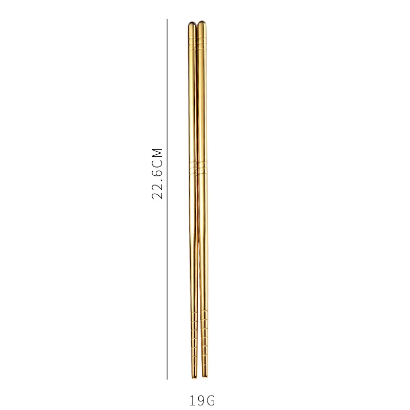 Custom Printed Stainless Steel Metal Gold Chopsticks for wedding favor