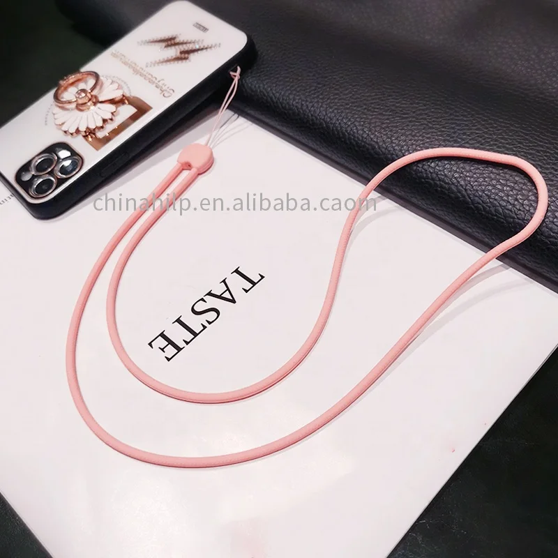 Promotional Soft Silicone Phone Hanging rope Neck Strap Lanyard