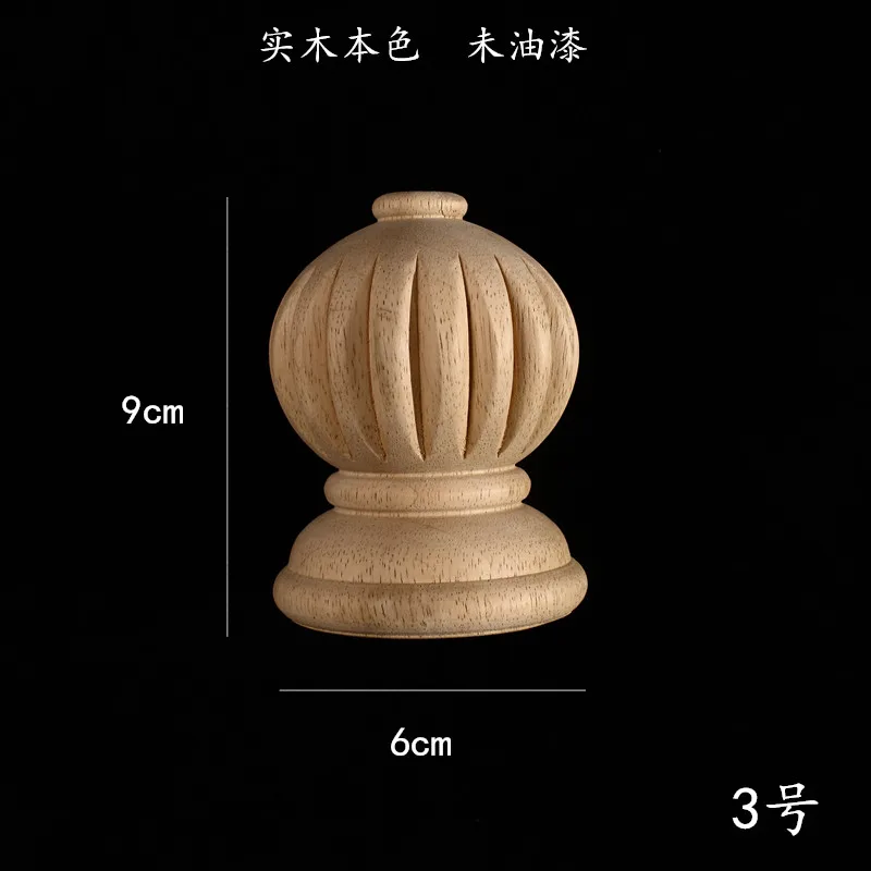Solid Wood Carved Post Bed Handrail End Head Furniture Decoration Post Head Furniture Legs for Cabinet Table Legs Sofa Feet