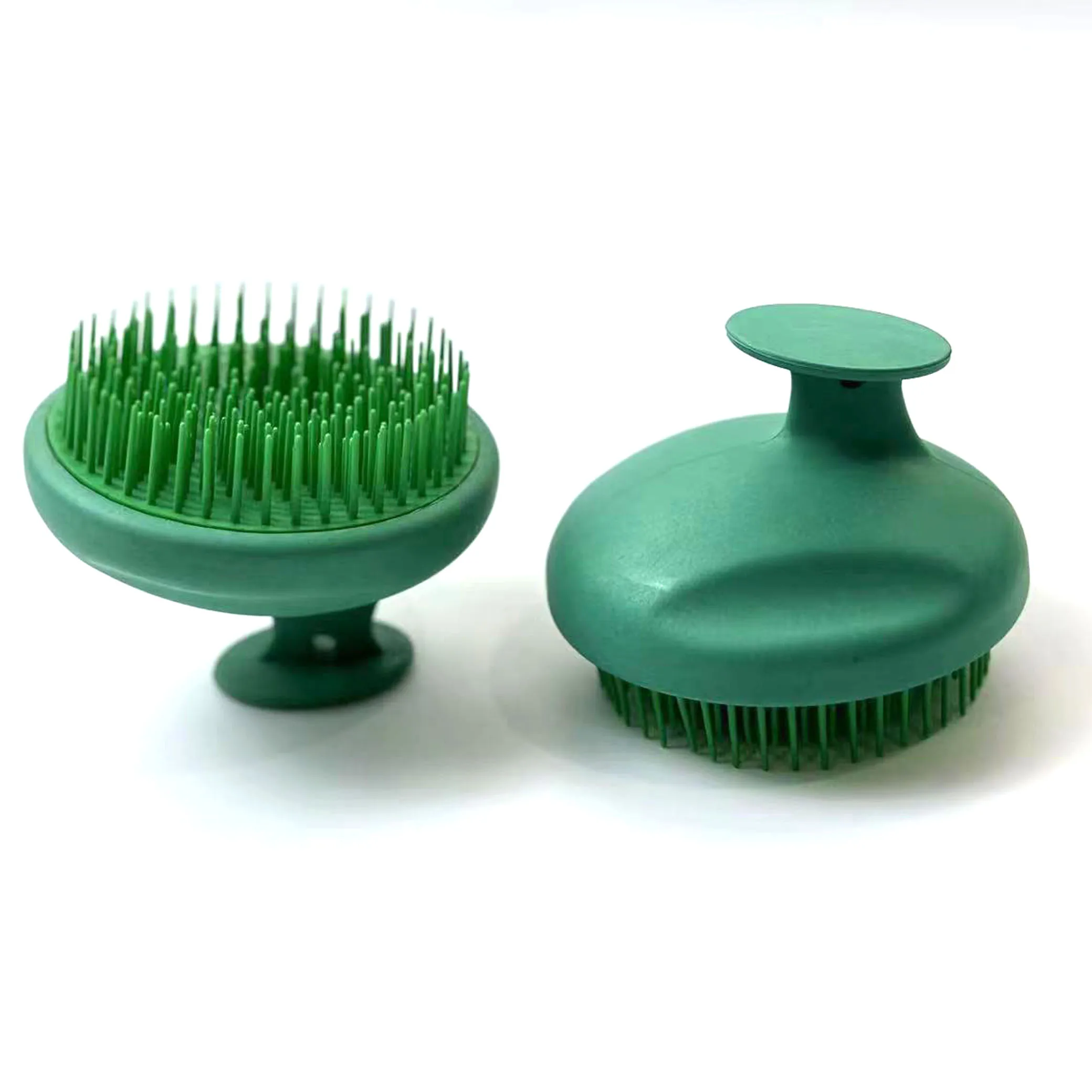 Popular Custom Logo  Biodegradable Wheat Straw Soft Silicone Teeth Head Massage Shampoo Brush