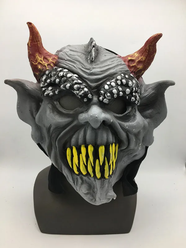 Wholesale Men Devil Horror Scary Bell Clown Killer Latex Head Mask for Adult Halloween Horror Cosplay Costume Prop