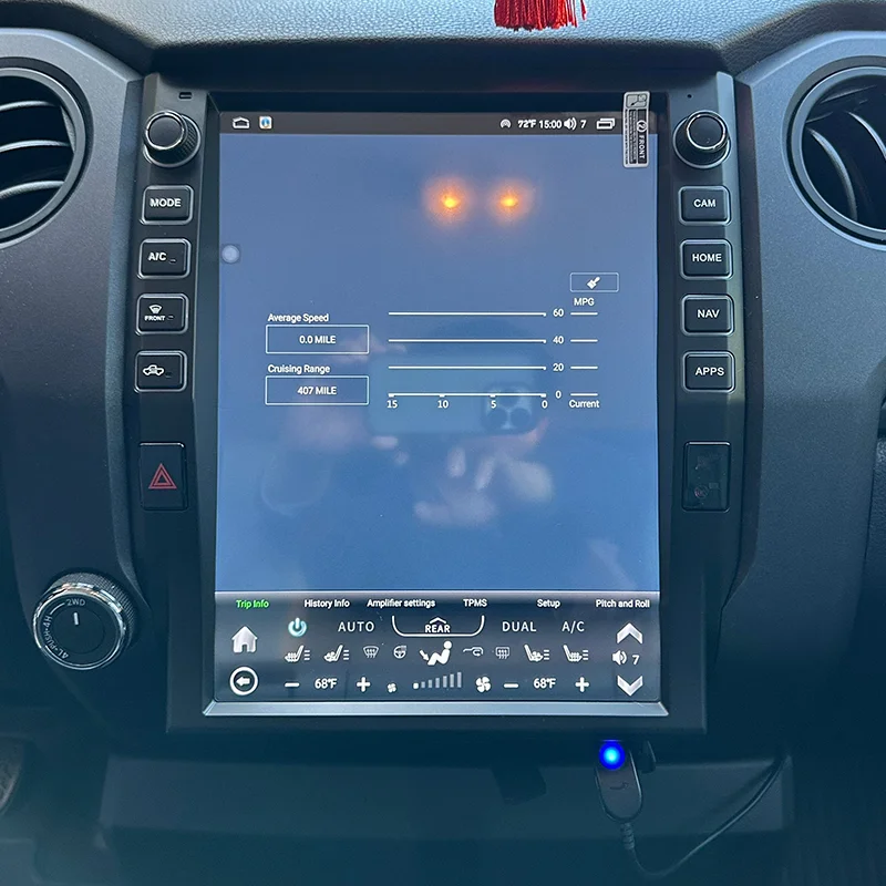 Pheonixautomotive Tablet Dashboard Headunite Tesla Style Vertical Screen GPS Navigation Radio for Toyota Tundra  2014 - 2021