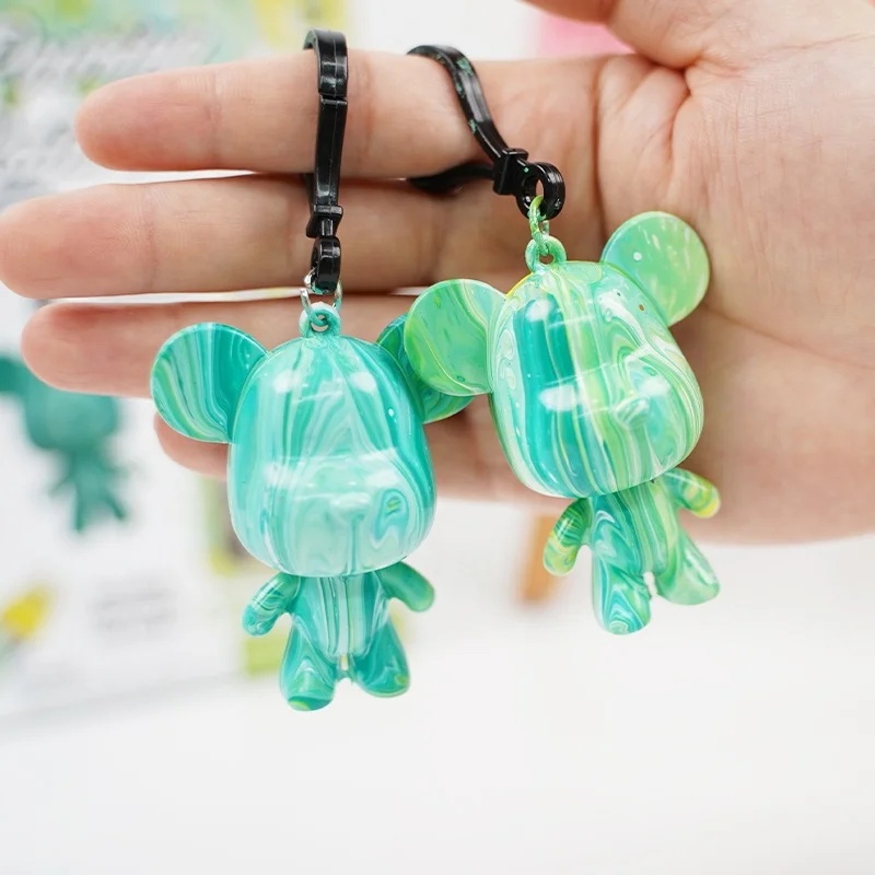 Лидер продаж пластиковый креативный брелок «сделай сам» в виде жидкого медведя набор для розлива краски жидкий медведь игрушка вуалентный украшения