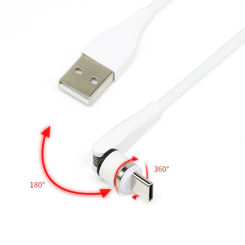 Rotatable Adapter TPU Cord 2.4A Fast 3 in 1 Magnetic USB Data Charging Cable