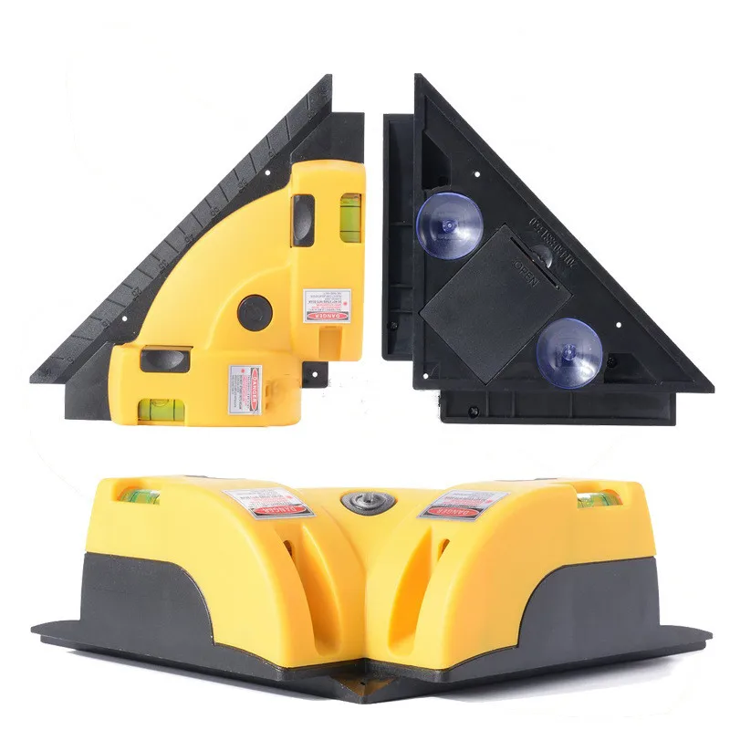 Hicen Right Angle cross line square red line Right angle Instrument Horizontal & Vertical laser level withe suction cup