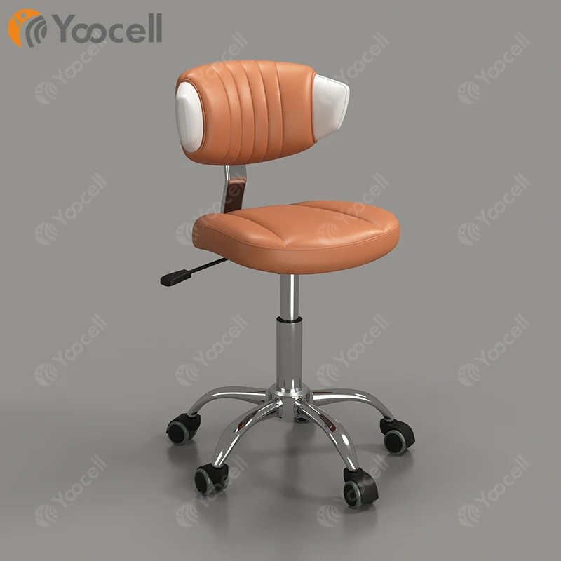 Yoocell white saddle seat stool salon barber stool office chair swivel salon stool chair for salon workshop home office